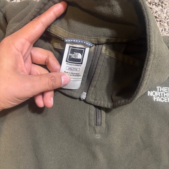 The North Face Mens Olive Green 1/4 Zip Pullover Fleece Jacket XXL - Picture 5 of 7